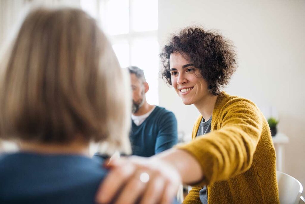 Woman Supporting Colleague with Mental Health during Mental Health in the Workplace Awareness Level 3 Course