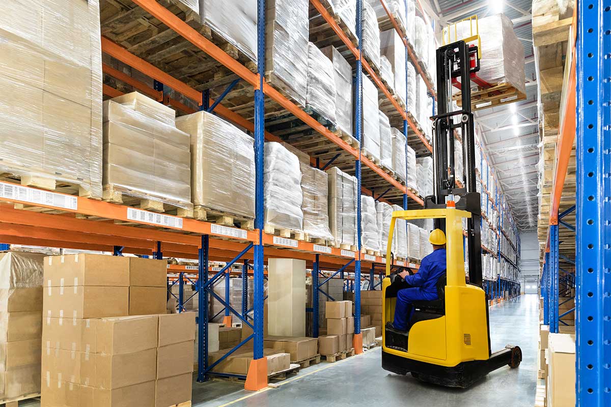 Reach Truck in Warehouse during Training Session